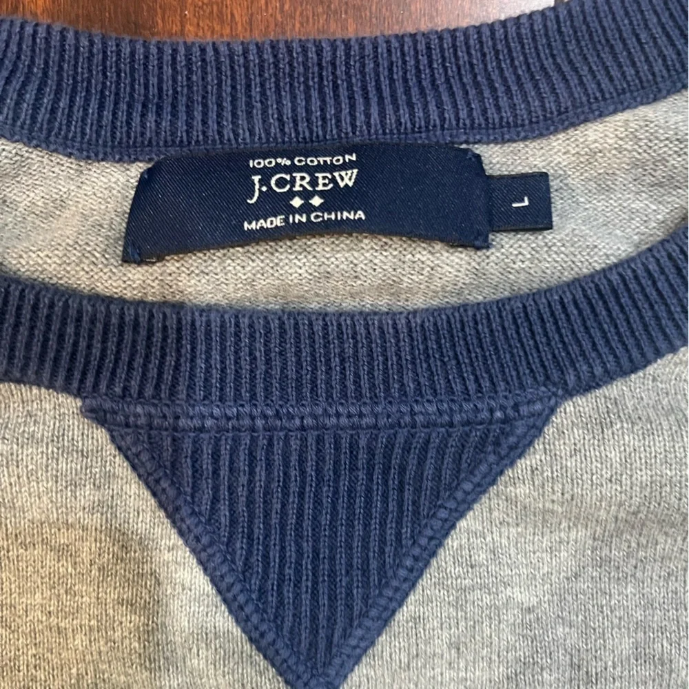 J Crew Gray and Blue Sweater